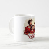 Merry Christmas Family Vibes Mug – Cozy Holiday  Kaffeetasse (Vorderseite Links)