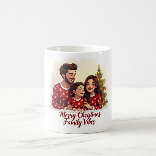 Merry Christmas Family Vibes Mug – Cozy Holiday  Kaffeetasse (Mittel)