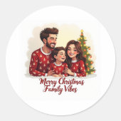 Merry Christmas Family Vibes Sticker (Vorderseite)