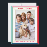 MERRY CHRISTMAS - Farbblockgrenze für moderne Foto Feiertagskarte<br><div class="desc">durch kat massard >>> WWW.SIMPLYSWEETPAPERIE.COM << Ein niedliches Kartendesign,  das wie ein festliches Juwel mit großem portrait Familie Foto aussieht,  und schlichte Farbe auf der Rückseite,  sodass Sie die Möglichkeit,  eine persönliche Nachricht zu handschreiben.</div>