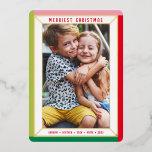 MERRY CHRISTMAS - Farbblockgrenze für moderne Foto Folien Feiertagskarte<br><div class="desc">durch kat massard >>> WWW.SIMPLYSWEETPAPERIE.COM <<< Ein einfaches Kartendesign mit einem einfachen Rahmen in glänzender Folie. Maximaler Bereich für die Darstellung Ihrer Familie mit vollem Rahmen horizontales Foto</div>