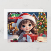 Merry Christmas Feiertagspostkarte (Vorne/Hinten)