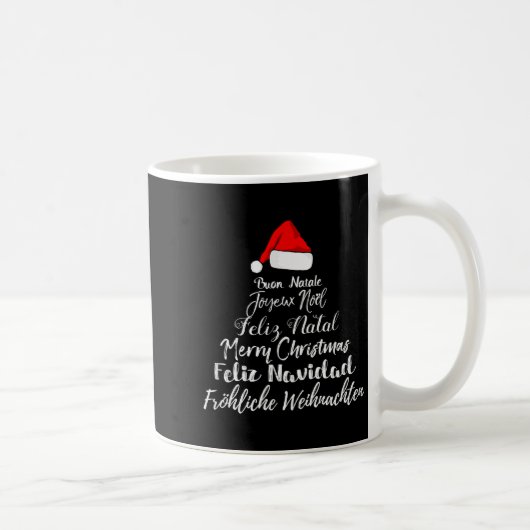 Merry Christmas Feliz Navidad Feliz Natal Language Kaffeetasse (Rechts)