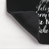 Merry Christmas Feliz Navidad Feliz Natal Language Mousepad (Ecke)