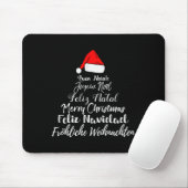 Merry Christmas Feliz Navidad Feliz Natal Language Mousepad (Mit Mouse)