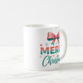 Merry Christmas Festive Bow Coffee Mug Kaffeetasse (VorderseiteRechts)