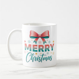 Merry Christmas Festive Bow Coffee Mug Kaffeetasse