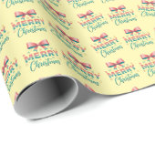 Merry Christmas Festive Bow Wrapping Paper Geschenkpapier (Rolleneckpunkt)