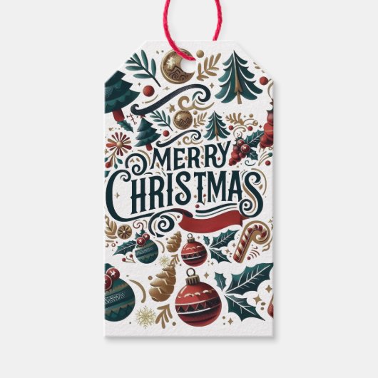 Merry Christmas Festive & Colorful Geschenkanhänger (Vorderseite)