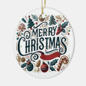 Merry Christmas Festive & Heartfelt Keramik Ornament (Links)