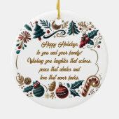 Merry Christmas Festive & Heartfelt Keramik Ornament (Hinten)