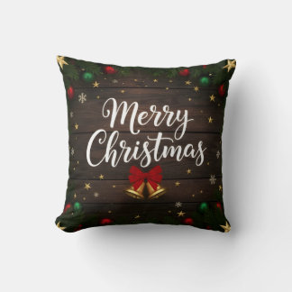 Merry Christmas Festive Holiday Throw Pillow Kissen