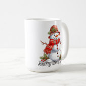 Merry Christmas Festive Little Snowman Kaffeetasse (VorderseiteRechts)