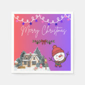 Merry Christmas Festive Napkin Serviette (Vorderseite)