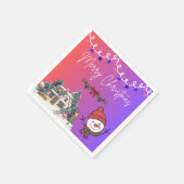 Merry Christmas Festive Napkin Serviette (Ecke)