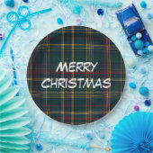 Merry Christmas Festive Plaid Paper Plates Pappteller (Party)