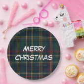 Merry Christmas Festive Plaid Paper Plates Pappteller (Party)