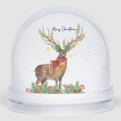 Merry Christmas Festive Reindeer Schneekugeln (Vorderseite)
