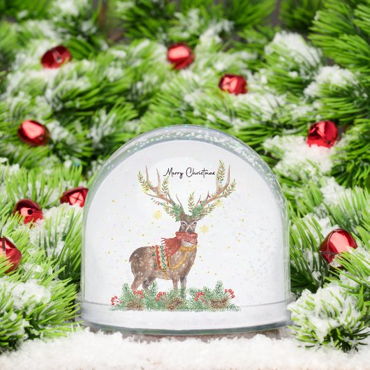 Merry Christmas Festive Reindeer Schneekugeln (Weihnachten)