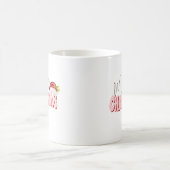 Merry Christmas Festive Retro Pink Red Add Name Kaffeetasse (Mittel)
