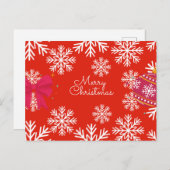 Merry Christmas Festive Snowflakes and Ornaments Postkarte (Vorne/Hinten)