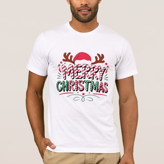 Merry Christmas Festive Style T-Shirt (Vorderseite)