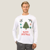 Merry Christmas – Festive Tree & Holiday Ornaments Tri-Blend Shirt (Vorderseite komplett)