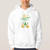 Merry Christmas Festive Tree & Ornament Design Hoodie (Vorderseite)