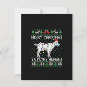 Merry Christmas Filthy Humans Goat Ugly Christmas Einladung