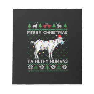 Merry Christmas Filthy Humans Goat Ugly Christmas Notizblock