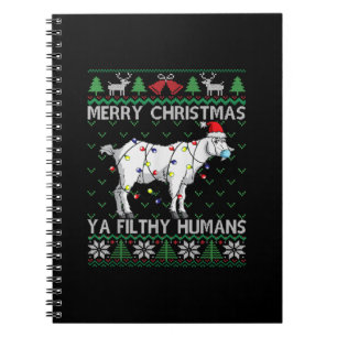 Merry Christmas Filthy Humans Goat Ugly Christmas Notizblock