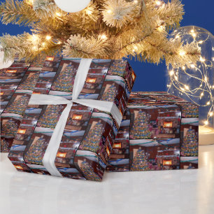 MERRY CHRISTMAS, FIREPLACE GESCHENKPAPIER