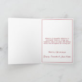 Merry Christmas Fireplace Red Candles Pine Cones Karte (Innenseite)