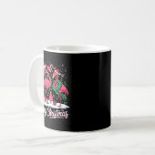 Merry Christmas Flamingo Lights Santa Hat Snow Xma Kaffeetasse (Vorderseite Links)