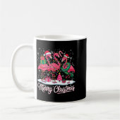 Merry Christmas Flamingo Lights Santa Hat Snow Xma Kaffeetasse (Links)