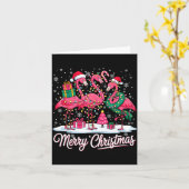 Merry Christmas Flamingo Lights Santa Hat Snow Xma Karte (Gelbe Blume)