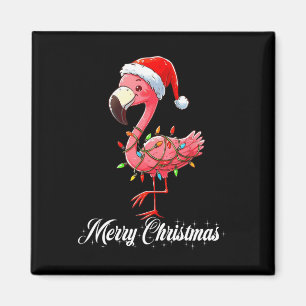 Merry Christmas Flamingo Santa Fa La La Mingo C Magnet