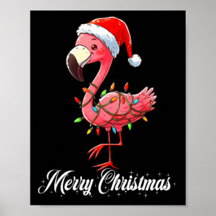 Merry Christmas Flamingo Santa Fa La La Mingo C Poster