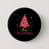 Merry Christmas Flamingo Snowflake Tree Xmas Men W Button (Vorderseite)