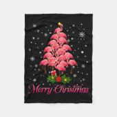 Merry Christmas Flamingo Snowflake Tree Xmas Men W Fleecedecke (Vorderseite)
