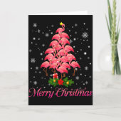 Merry Christmas Flamingo Snowflake Tree Xmas Men W Karte (Vorderseite)