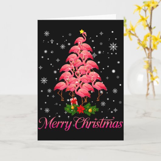 Merry Christmas Flamingo Snowflake Tree Xmas Men W Karte (Gelbe Blume)