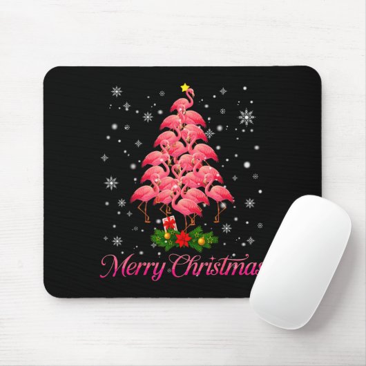 Merry Christmas Flamingo Snowflake Tree Xmas Men W Mousepad (Mit Mouse)