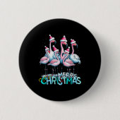 Merry Christmas Flamingo Squad Trocal Style Button (Vorderseite)