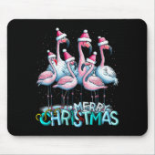 Merry Christmas Flamingo Squad Trocal Style  Mousepad (Vorne)