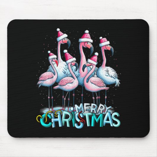 Merry Christmas Flamingo Squad Trocal Style Mousepad (Vorne)