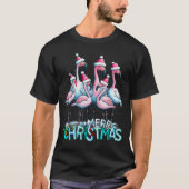 Merry Christmas Flamingo Squad Trocal Style T-Shirt (Vorderseite)