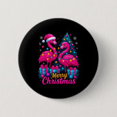 Merry Christmas Flamingo Xmas Button (Vorderseite)
