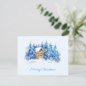 Merry Christmas Flat Holiday Card Feiertagskarte (Stehend Vorderseite)