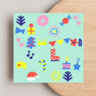 MERRY CHRISTMAS Flat Note Card Mitteilungskarte